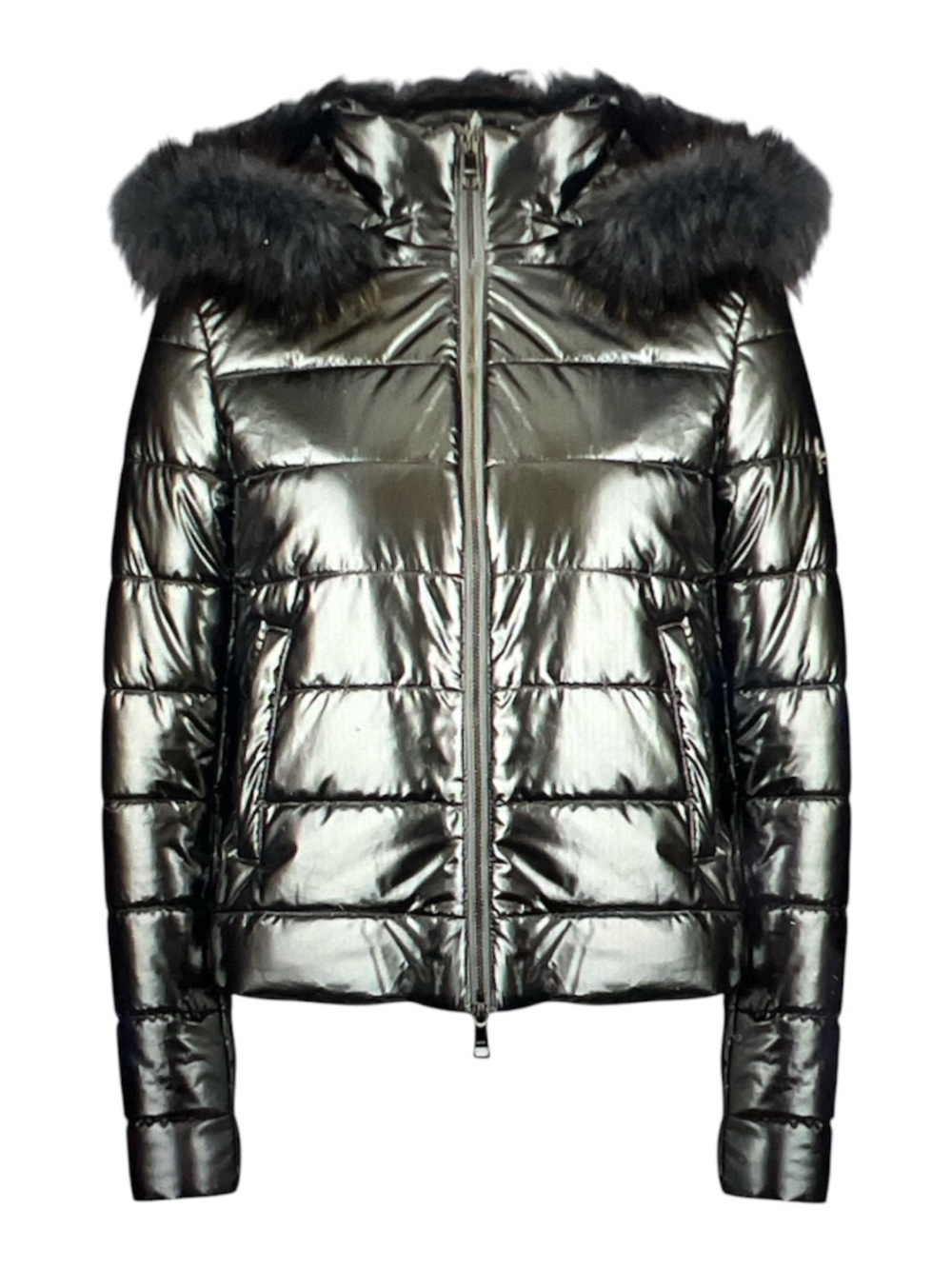 New Liu Jo Down Jacket in "Silver Metallic" — Size  EU44